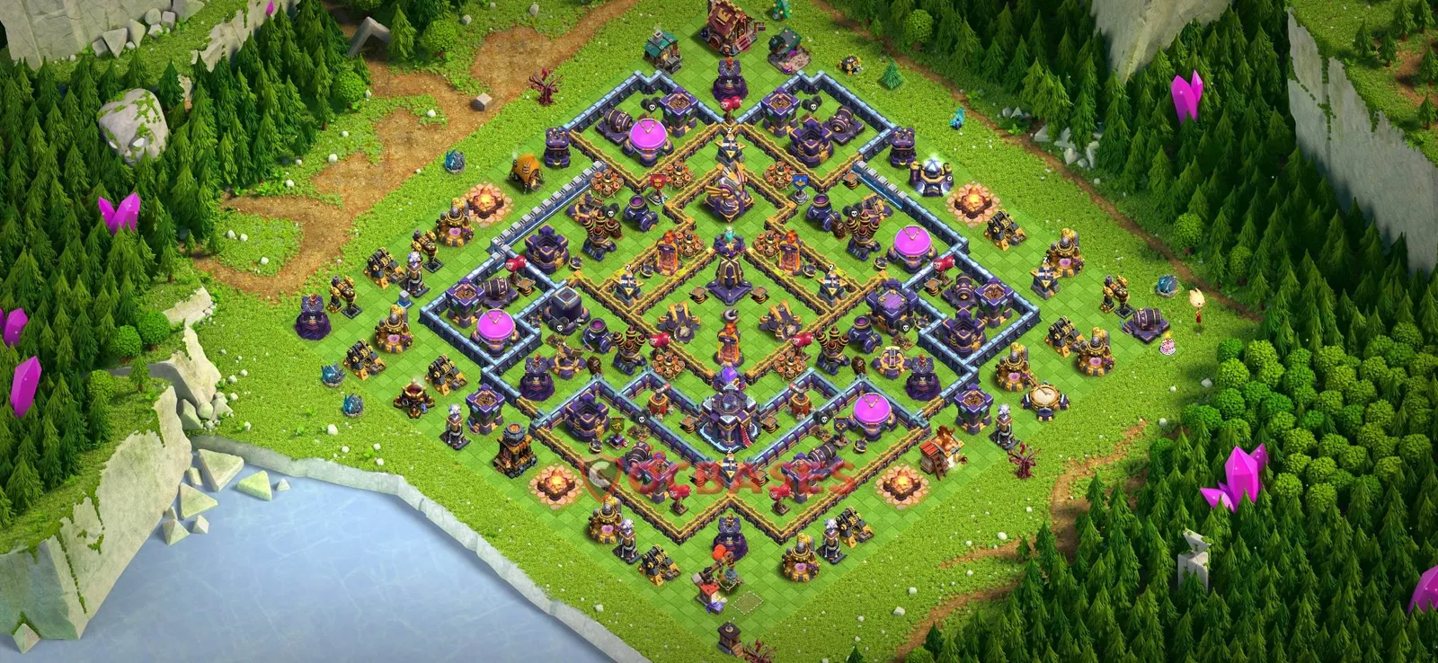 Hybrid (Defense) Base TH15 - Clash of Clans Town Hall 15 Layout Link Hybrid (Defense) Base TH15 - Clash of Clans Town Hall 15 HYBRID Base Layout with Copy Link 2026