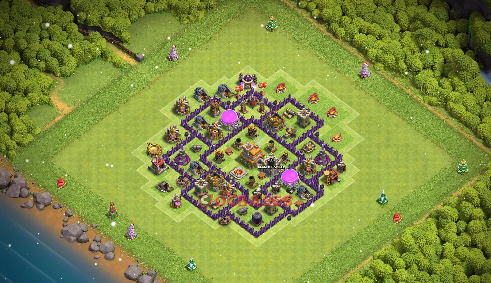 Hybrid (Defense) Base TH7 with Link | Clash of Clans Bases | Layouts ID 9gfnr