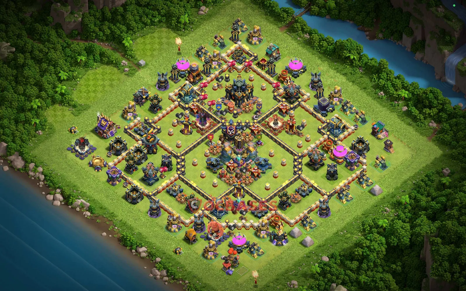 Hybrid (Defense) Base TH17 with Link | Clash of Clans Bases | Layouts ID adm3m