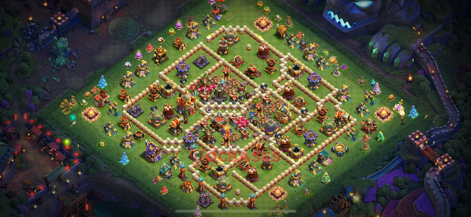 Hybrid (Defense) Base TH16 with Link | Clash of Clans Bases | Layouts ID b06pv