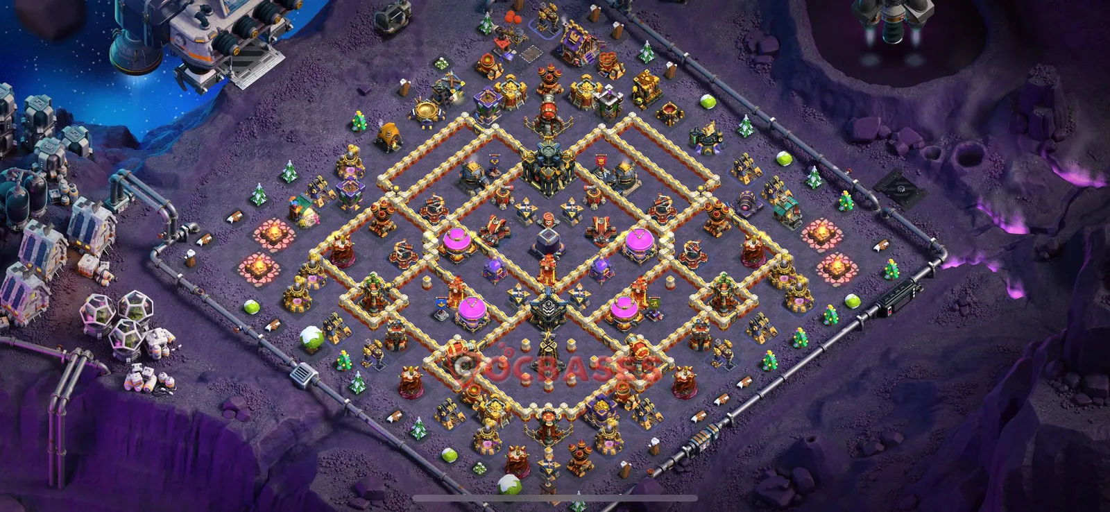 Hybrid (Defense) Base TH17 - Clash of Clans Town Hall 17 Layout Link Hybrid (Defense) Base TH17 - Clash of Clans Town Hall 17 HYBRID Base Layout with Copy Link 2026