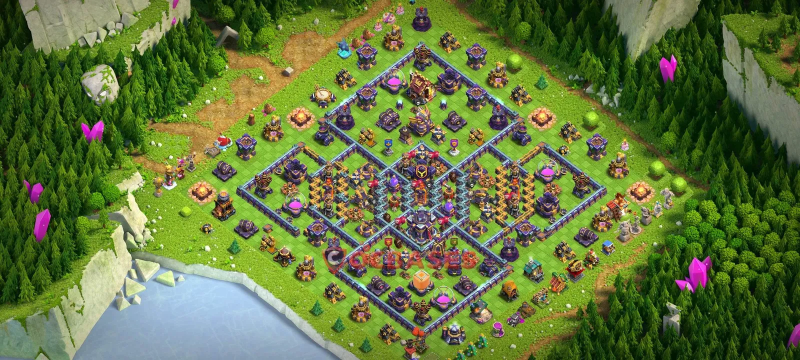 Hybrid (Defense) Base TH15 with Link | Clash of Clans Bases | Layouts ID e6eja