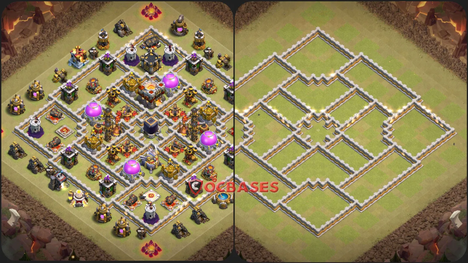 Hybrid (Defense) Base TH11 with Link | Clash of Clans Bases | Layouts ID egv6c
