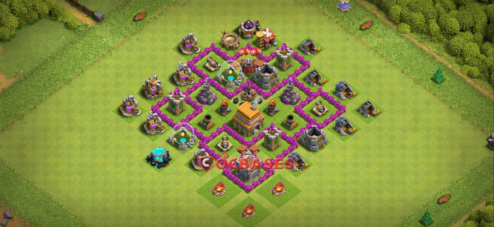 Hybrid (Defense) Base TH6 with Link | Clash of Clans Bases | Layouts ID enapl