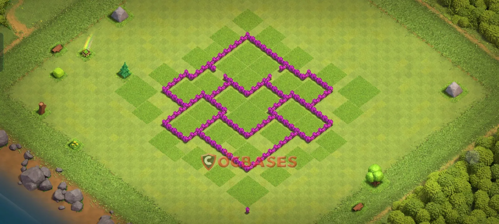 Hybrid (Defense) Base TH6 with Link | Clash of Clans Bases | Layouts ID es1k3