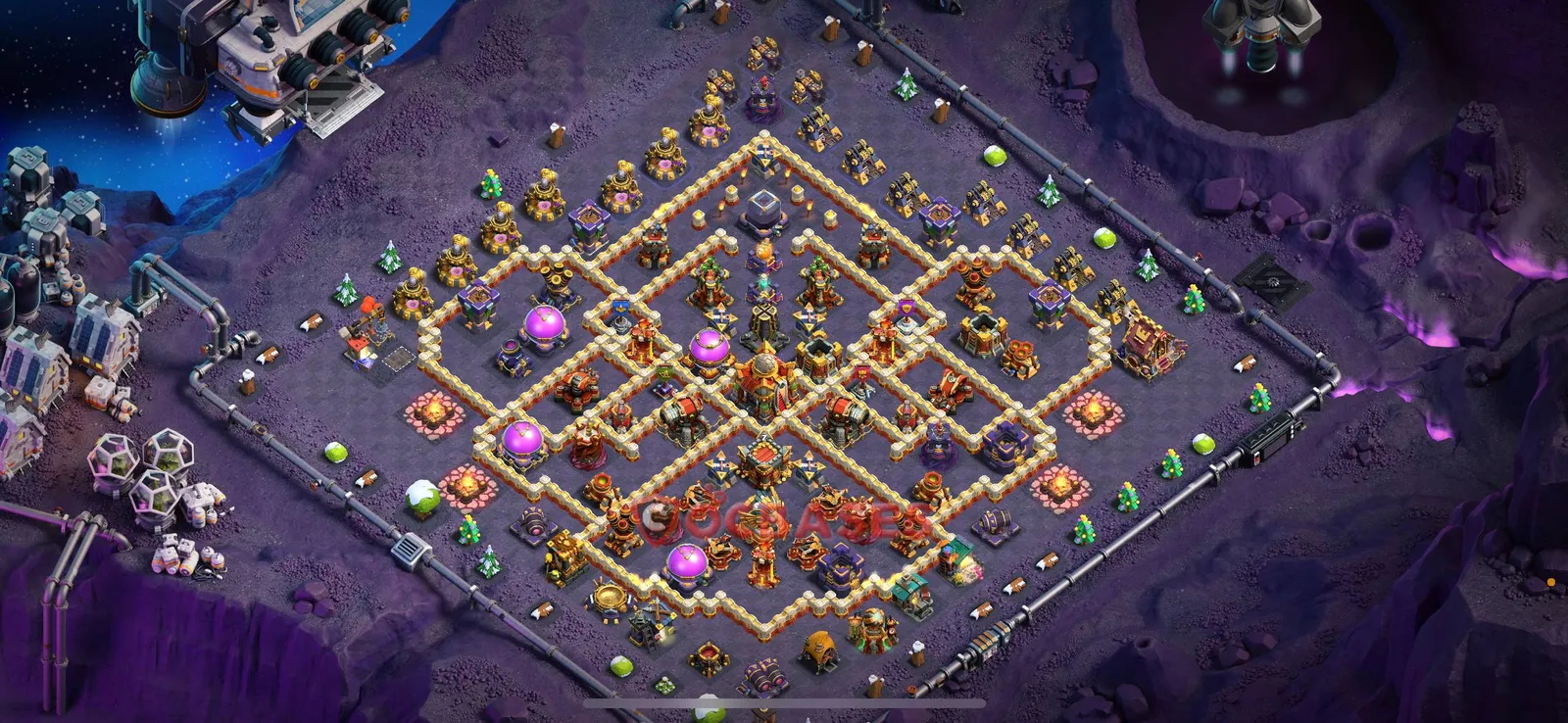 Hybrid (Defense) Base TH16 with Link | Clash of Clans Bases | Layouts ID f3nms