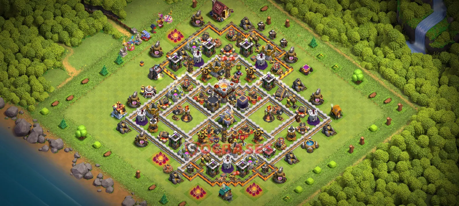 Hybrid (Defense) Base TH11 with Link | Clash of Clans Bases | Layouts ID fr7cc