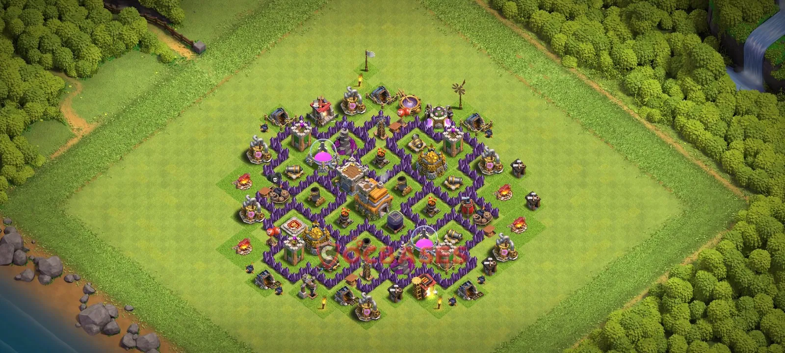 Hybrid (Defense) Base TH7 with Link | Clash of Clans Bases | Layouts ID gljc2