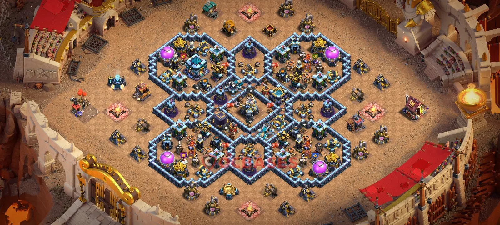 Hybrid (Defense) Base TH13 with Link | Clash of Clans Bases | Layouts ID gmm68