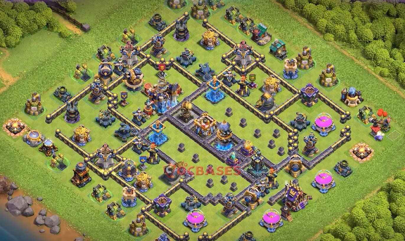 Hybrid (Defense) Base TH18 with Link | Clash of Clans Bases | Layouts ID gp9i0