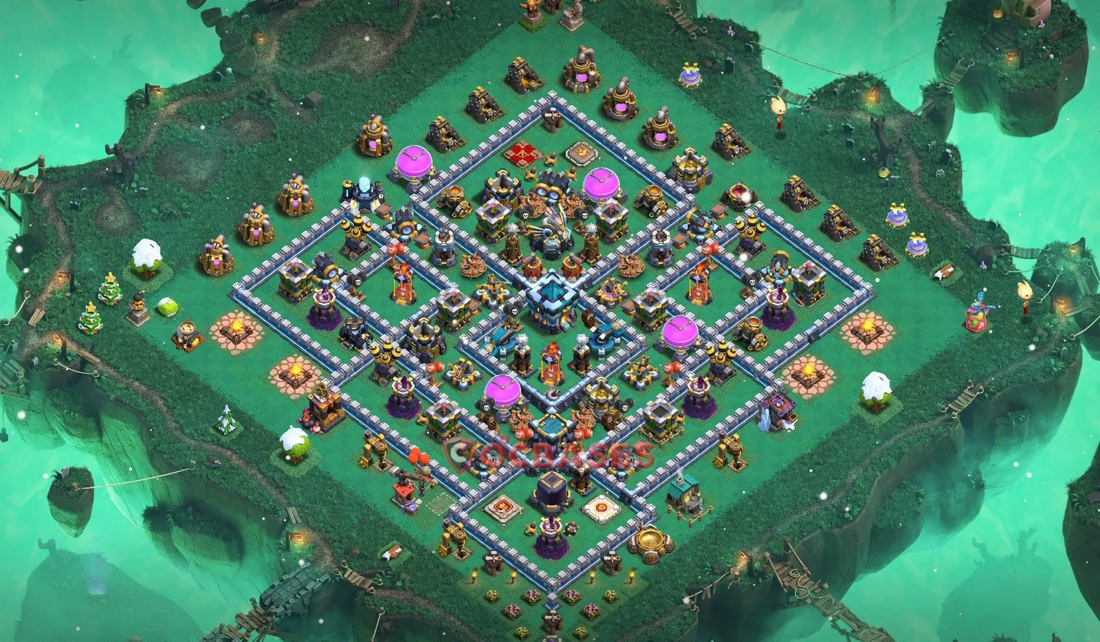 Hybrid (Defense) Base TH13 with Link | Clash of Clans Bases | Layouts ID i9o54