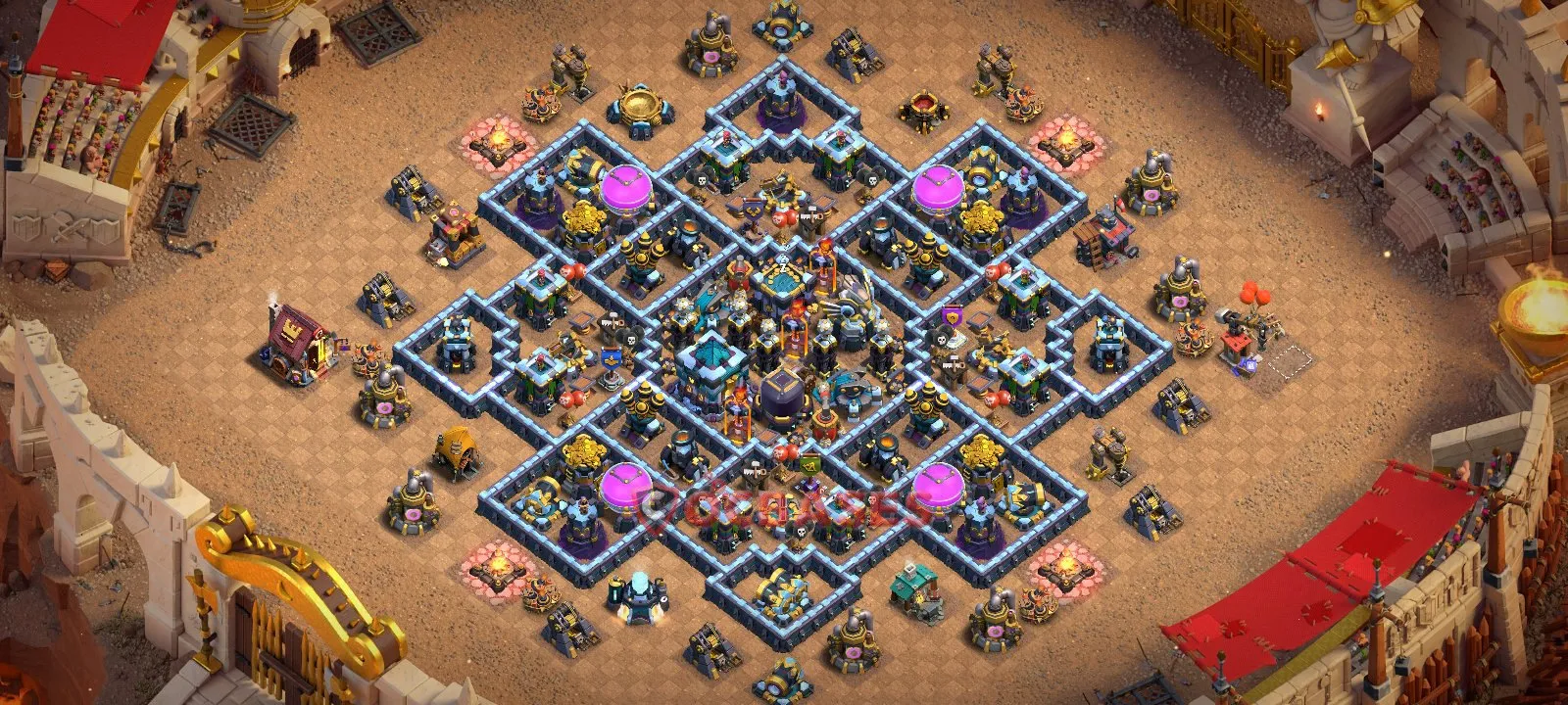 Hybrid (Defense) Base TH13 with Link | Clash of Clans Bases | Layouts ID iirks