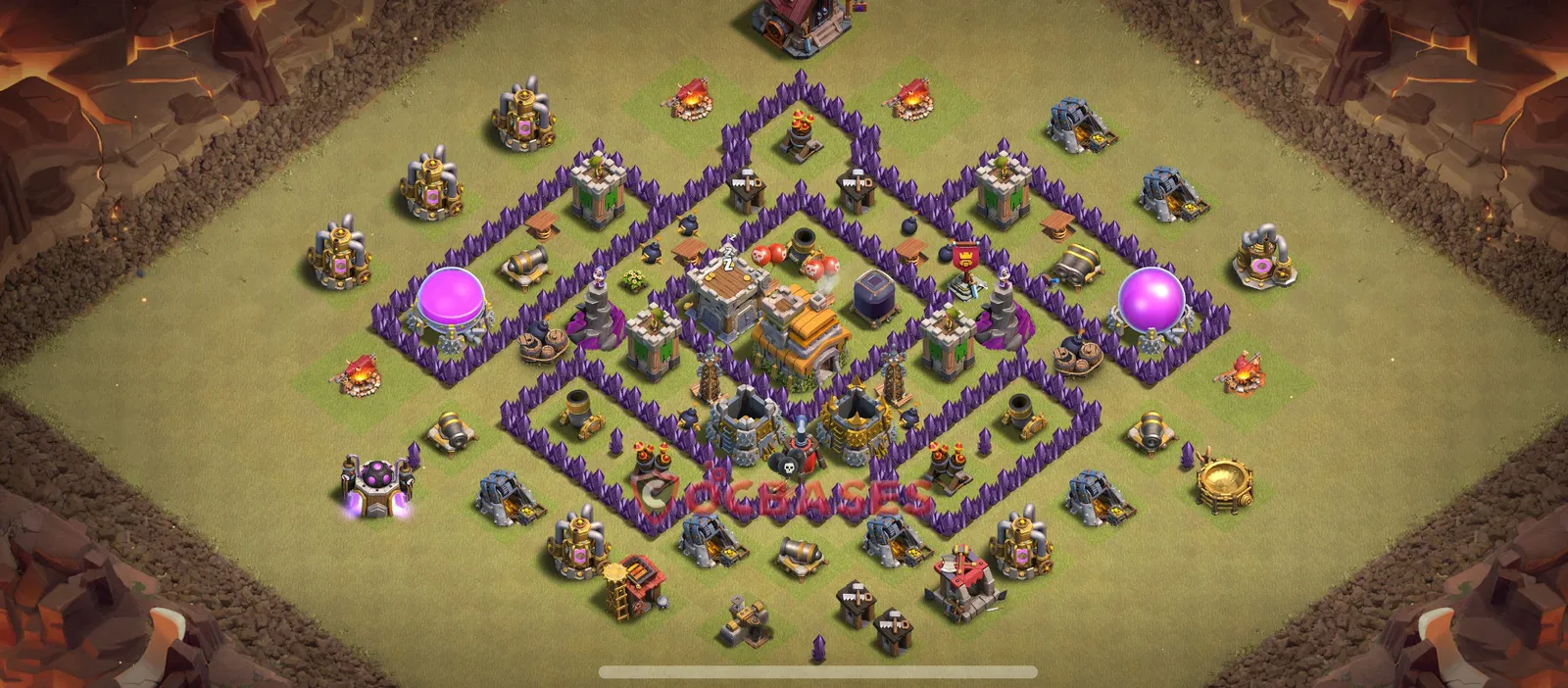 Hybrid (Defense) Base TH7 with Link | Clash of Clans Bases | Layouts ID iwj1p