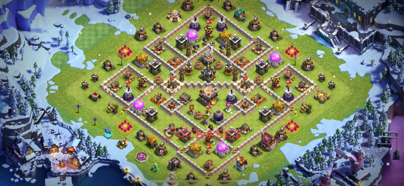 Hybrid (Defense) Base TH11 with Link | Clash of Clans Bases | Layouts ID kei2w