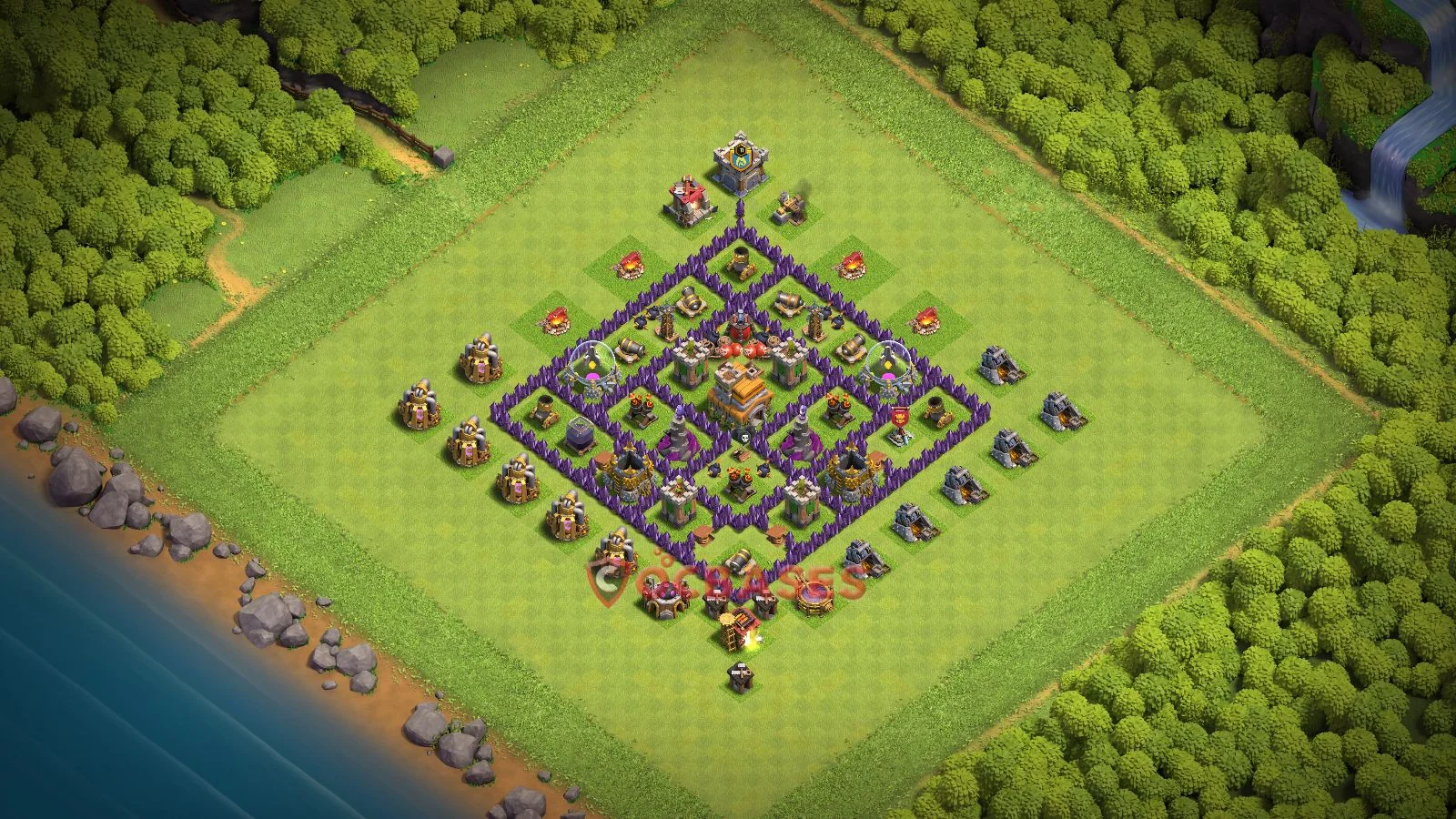 Hybrid (Defense) Base TH7 with Link | Clash of Clans Bases | Layouts ID l31ug