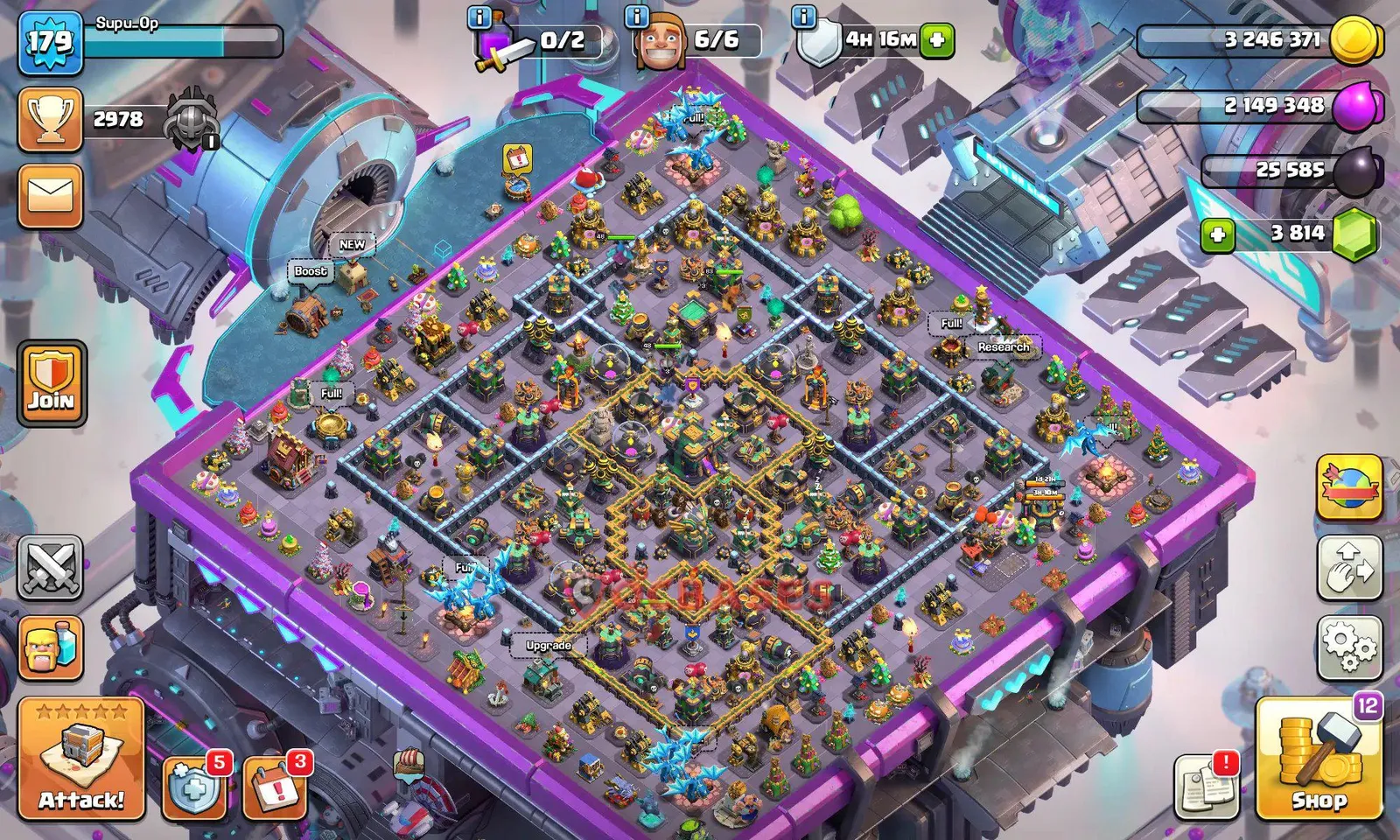 Hybrid (Defense) Base TH14 with Link | Clash of Clans Bases | Layouts ID lqcr7