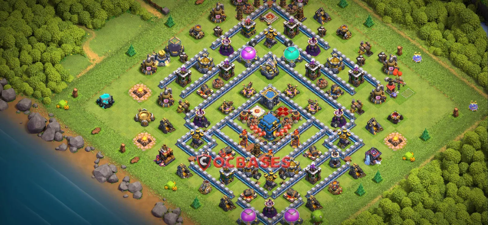 Hybrid (Defense) Base TH12 with Link | Clash of Clans Bases | Layouts ID lyadp