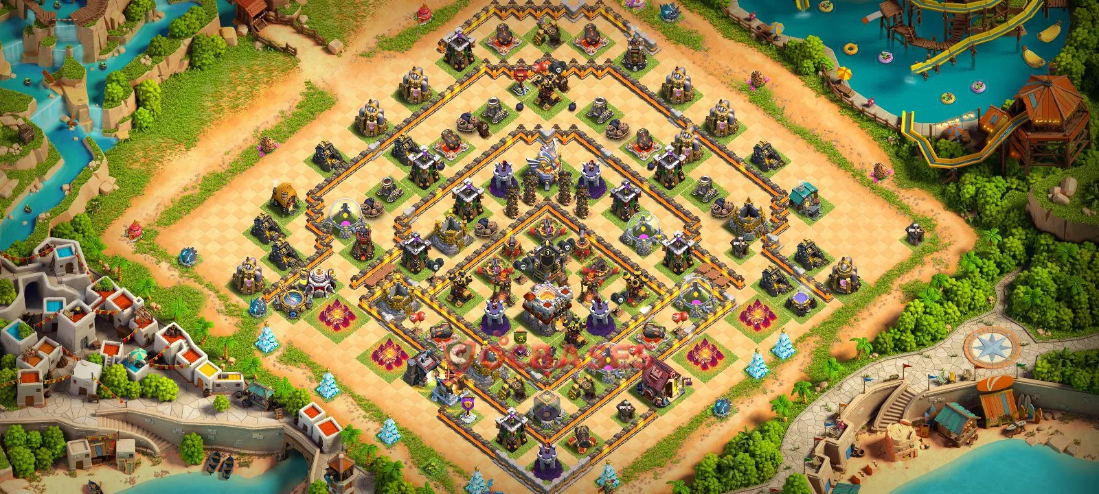Hybrid (Defense) Base TH11 with Link | Clash of Clans Bases | Layouts ID mhkvg