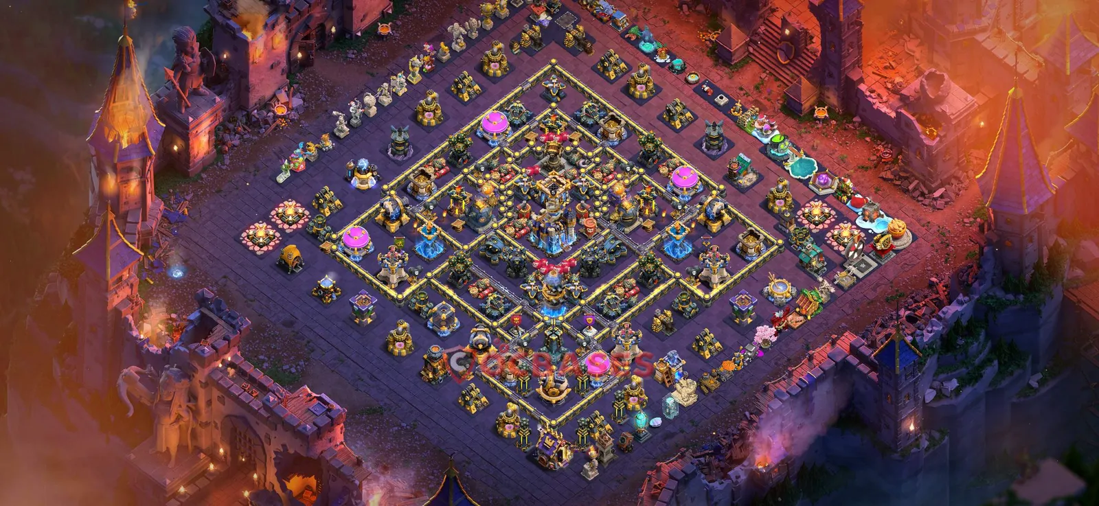 Hybrid (Defense) Base TH18 with Link | Clash of Clans Bases | Layouts ID mjf9h