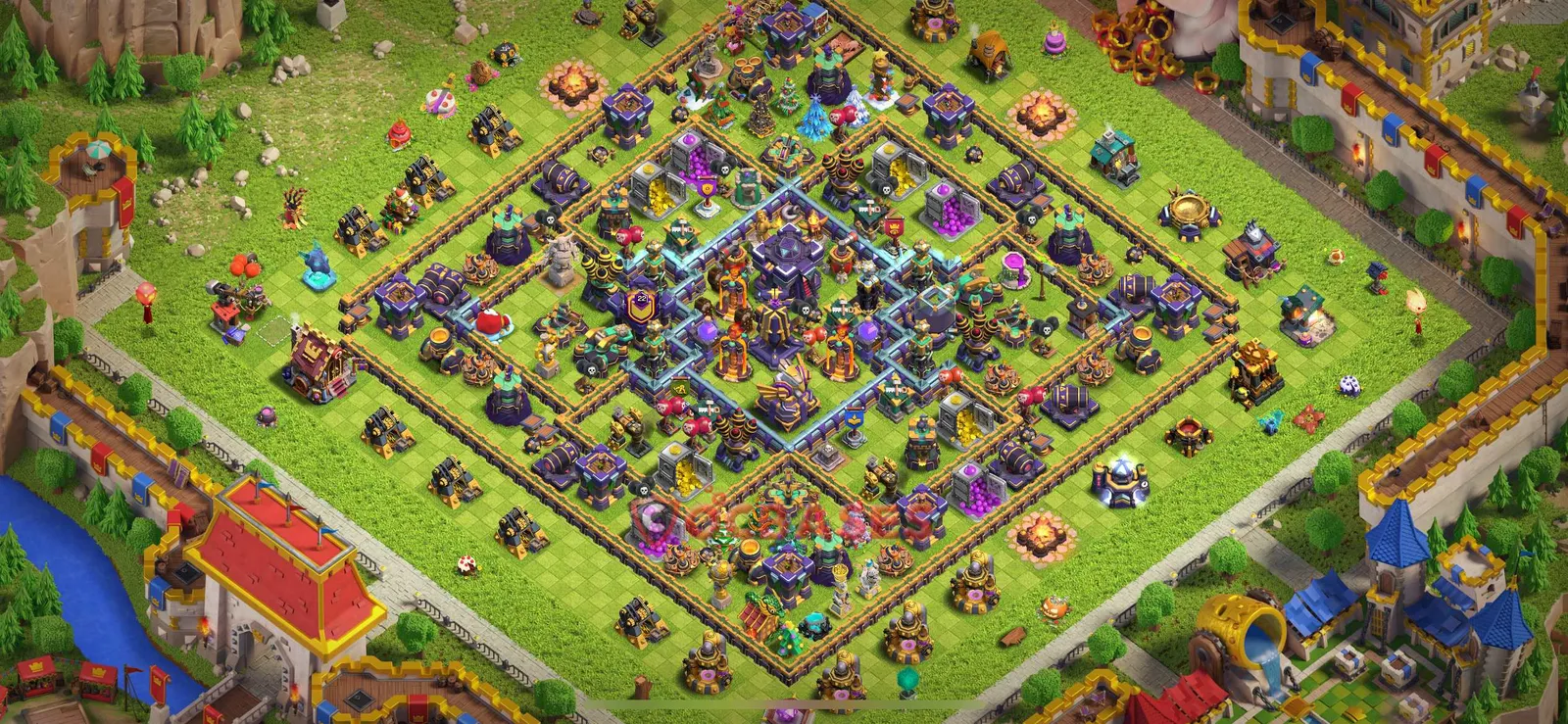 Hybrid (Defense) Base TH15 with Link | Clash of Clans Bases | Layouts ID mkaia