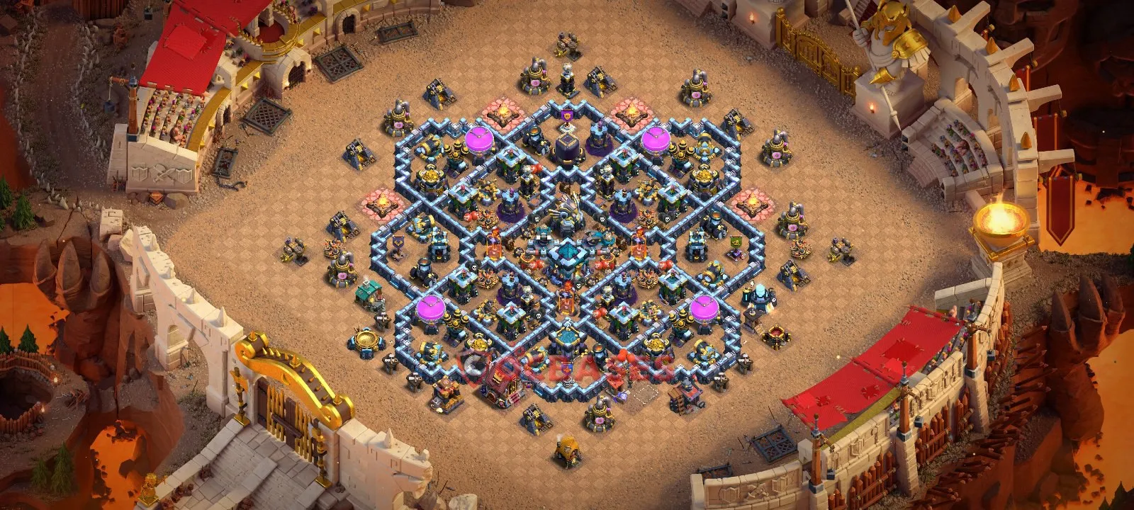 Hybrid (Defense) Base TH13 with Link | Clash of Clans Bases | Layouts ID mvwo8