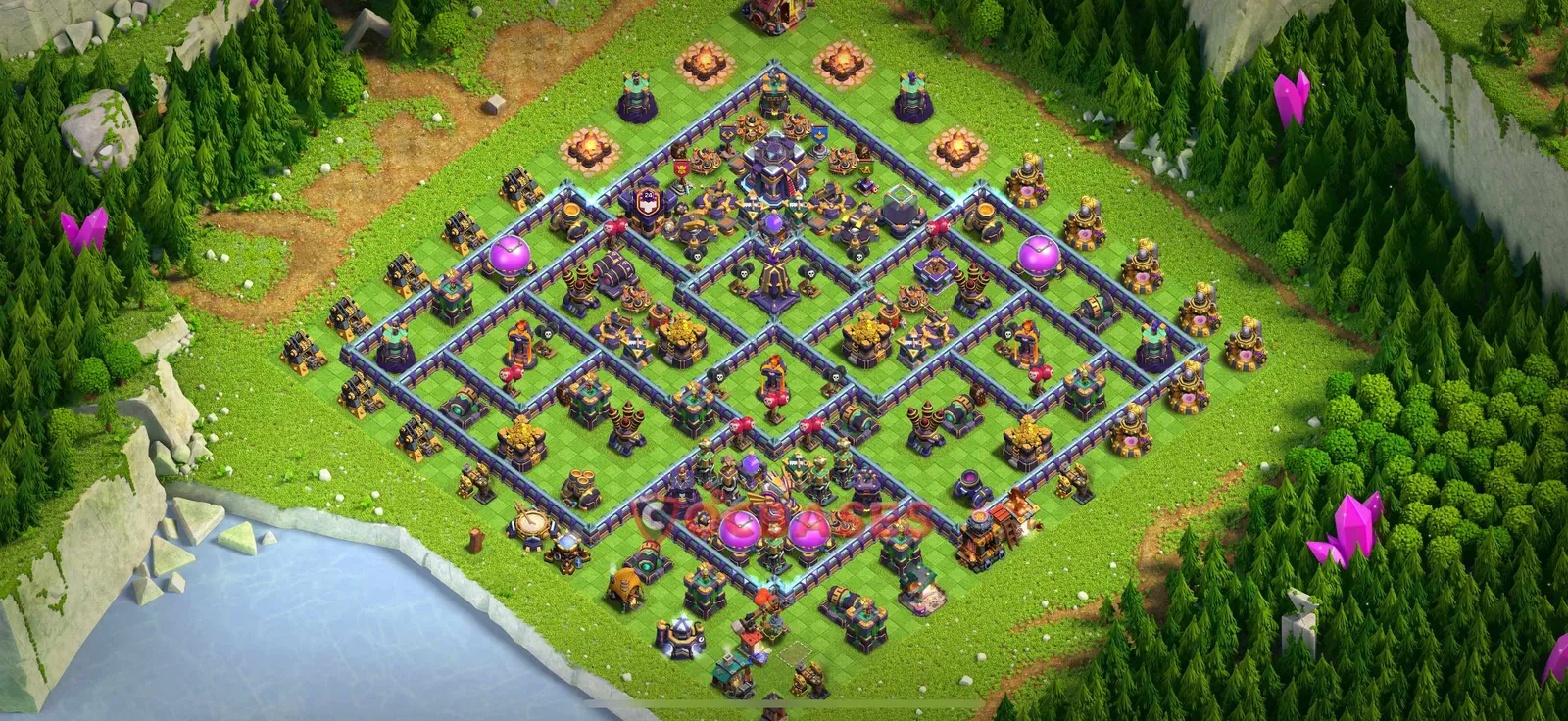 Hybrid (Defense) Base TH15 with Link | Clash of Clans Bases | Layouts ID nio6i
