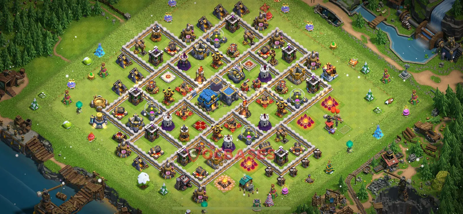 Hybrid (Defense) Base TH12 with Link | Clash of Clans Bases | Layouts ID nuql9