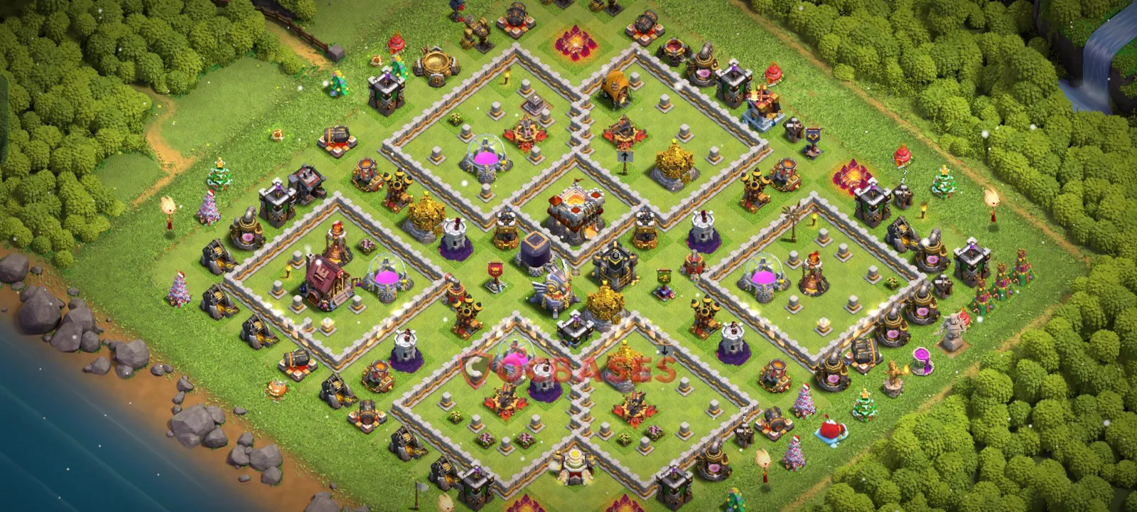 Hybrid (Defense) Base TH11 with Link | Clash of Clans Bases | Layouts ID pr71g