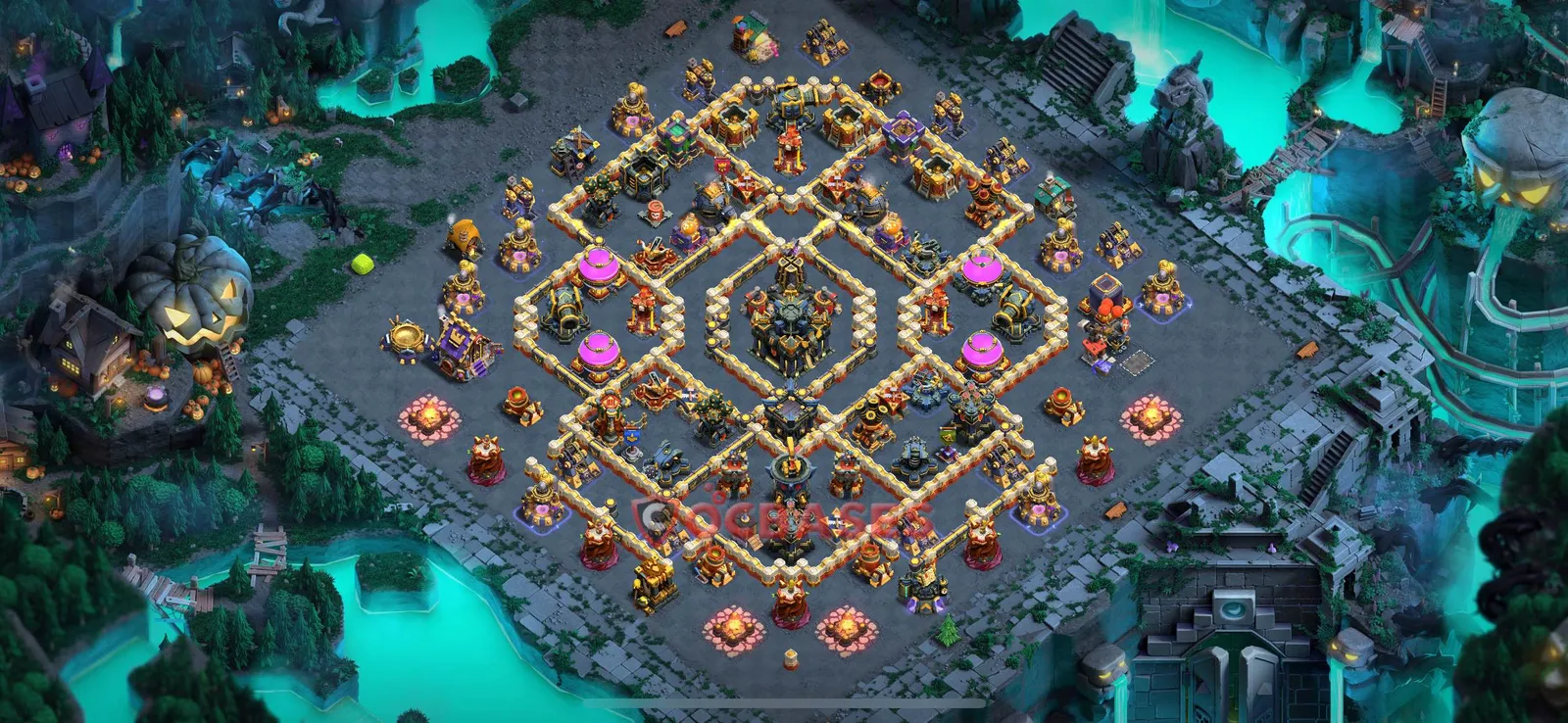 Hybrid (Defense) Base TH17 with Link | Clash of Clans Bases | Layouts ID q9386
