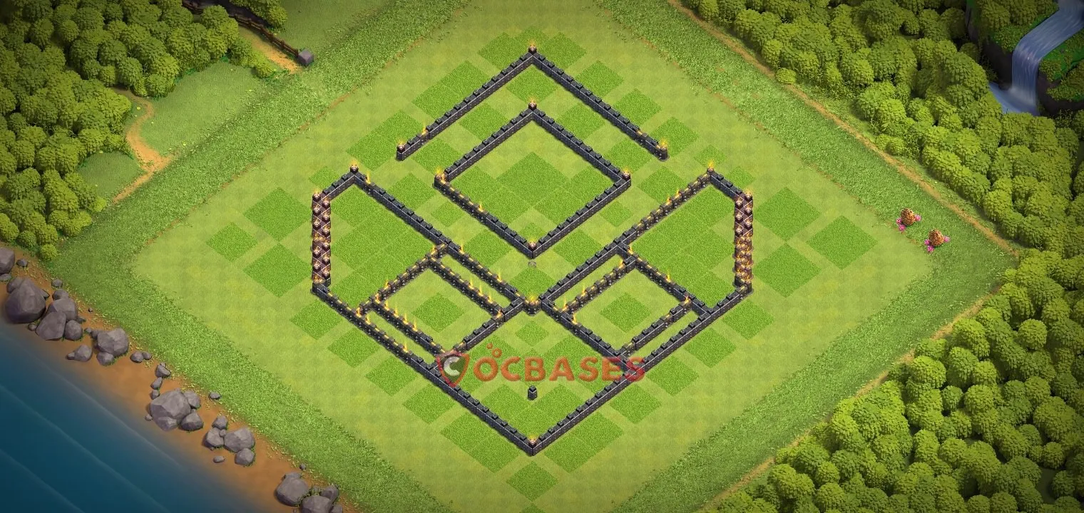 Hybrid (Defense) Base TH9 with Link | Clash of Clans Bases | Layouts ID tknp1