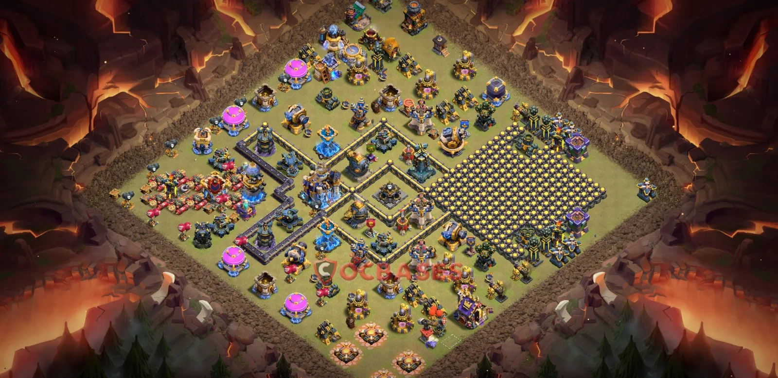 Hybrid (Defense) Base TH18 with Link | Clash of Clans Bases | Layouts ID tmsjo
