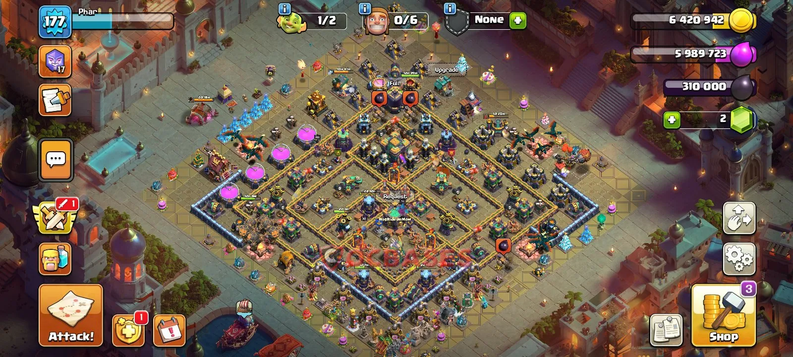 Hybrid (Defense) Base TH14 with Link | Clash of Clans Bases | Layouts ID ugigb