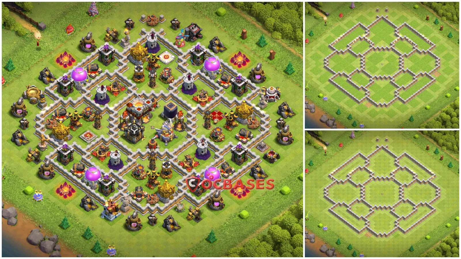 Hybrid (Defense) Base TH11 with Link | Clash of Clans Bases | Layouts ID uhrtr