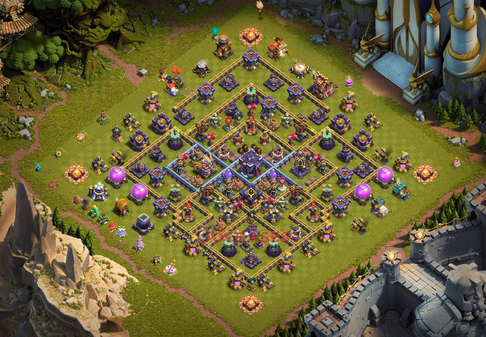 Hybrid (Defense) Base TH15 with Link | Clash of Clans Bases | Layouts ID wjpyc