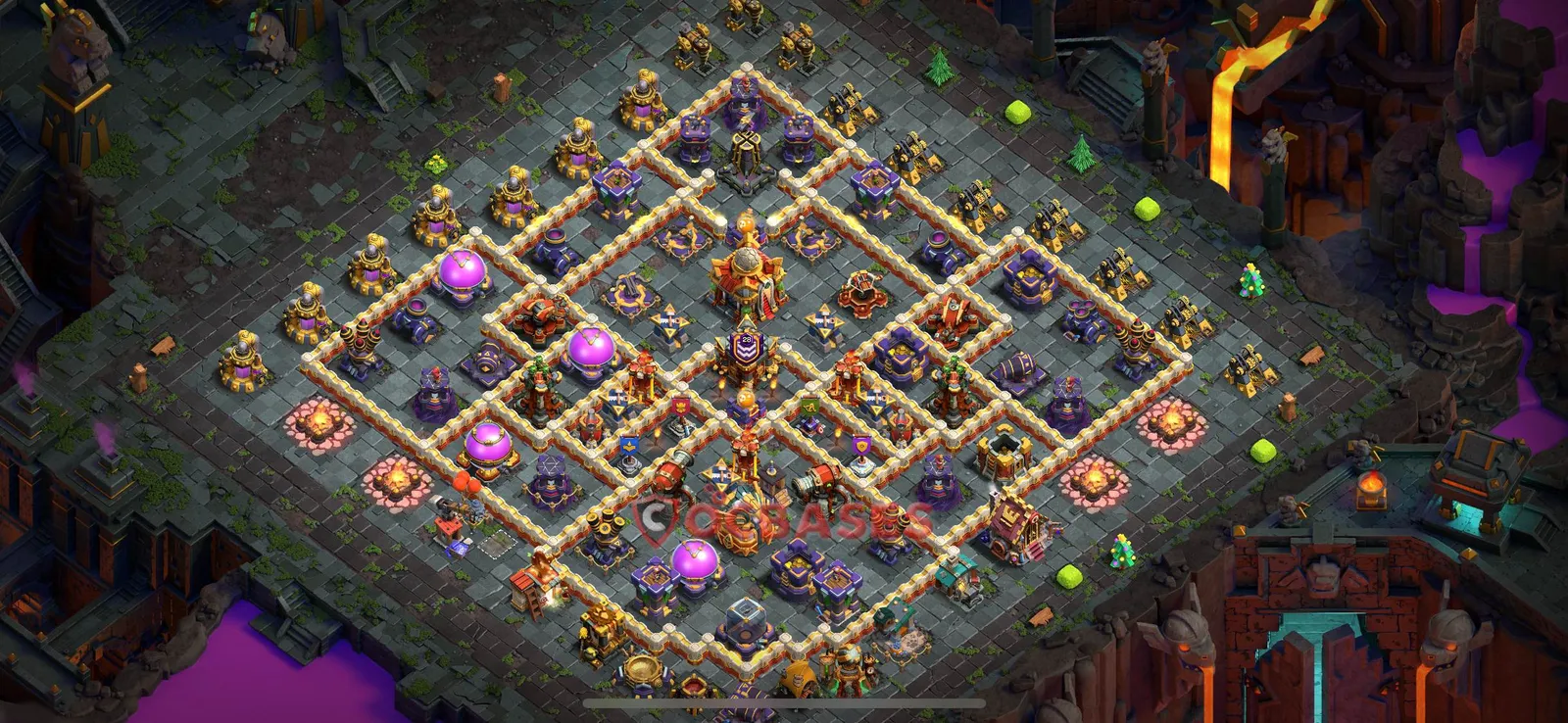 Hybrid (Defense) Base TH16 with Link | Clash of Clans Bases | Layouts ID wzlgq