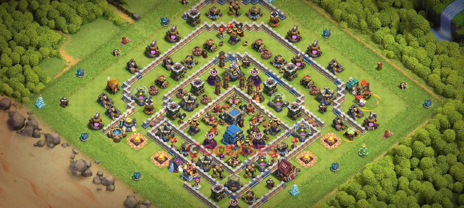 Hybrid (Defense) Base TH12 with Link | Clash of Clans Bases | Layouts ID ye3tx