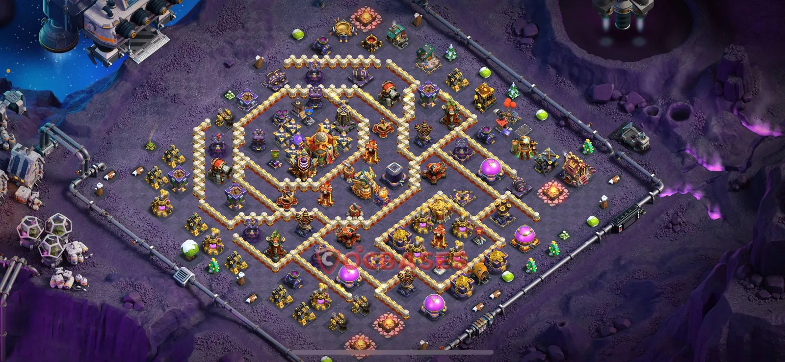 Hybrid (Defense) Base TH16 with Link | Clash of Clans Bases | Layouts ID yqtm0