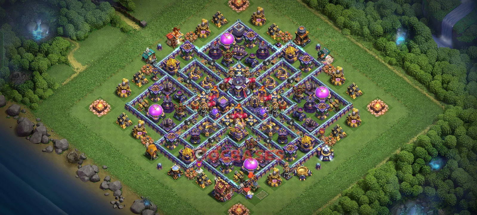 Hybrid (Defense) Base TH15 - Clash of Clans Town Hall 15 Layout with Link