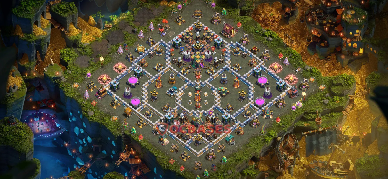 Hybrid (Defense) Base TH14 with Link | Clash of Clans Bases | Layouts ID zchje