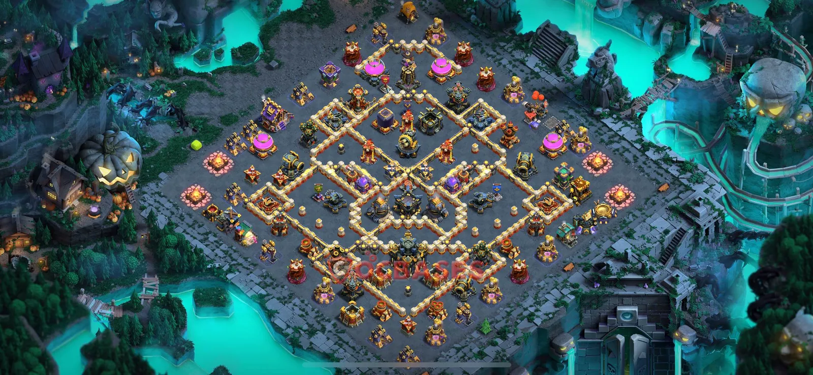 Hybrid (Defense) Base TH17 with Link | Clash of Clans Bases | Layouts ID zyspm