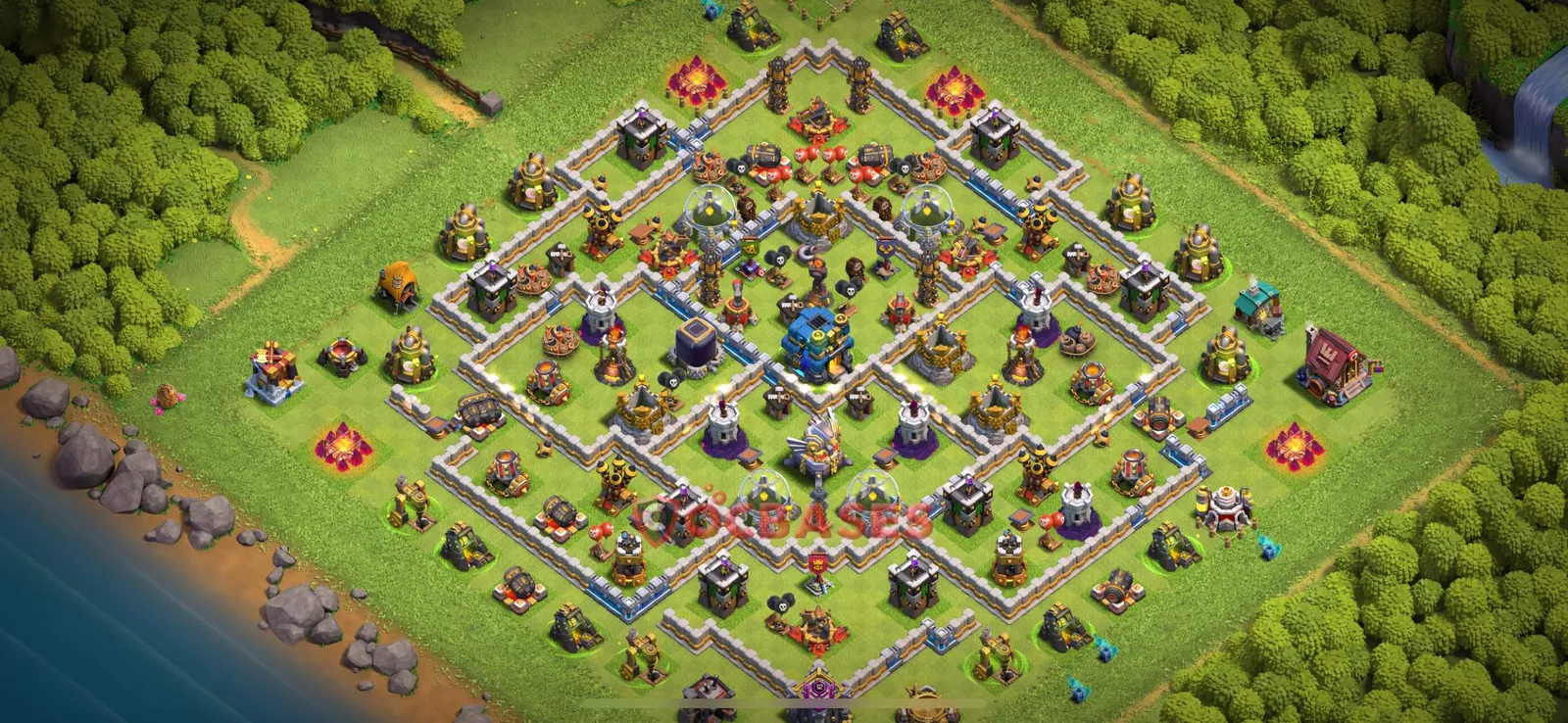 Hybrid (Defense) Base TH12 with Link | Clash of Clans Bases | Layouts ID zzngm