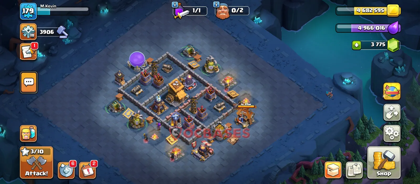 Trophy (Defense) Base BH10 with Link | Clash of Clans Bases | Layouts ID 00rf8
