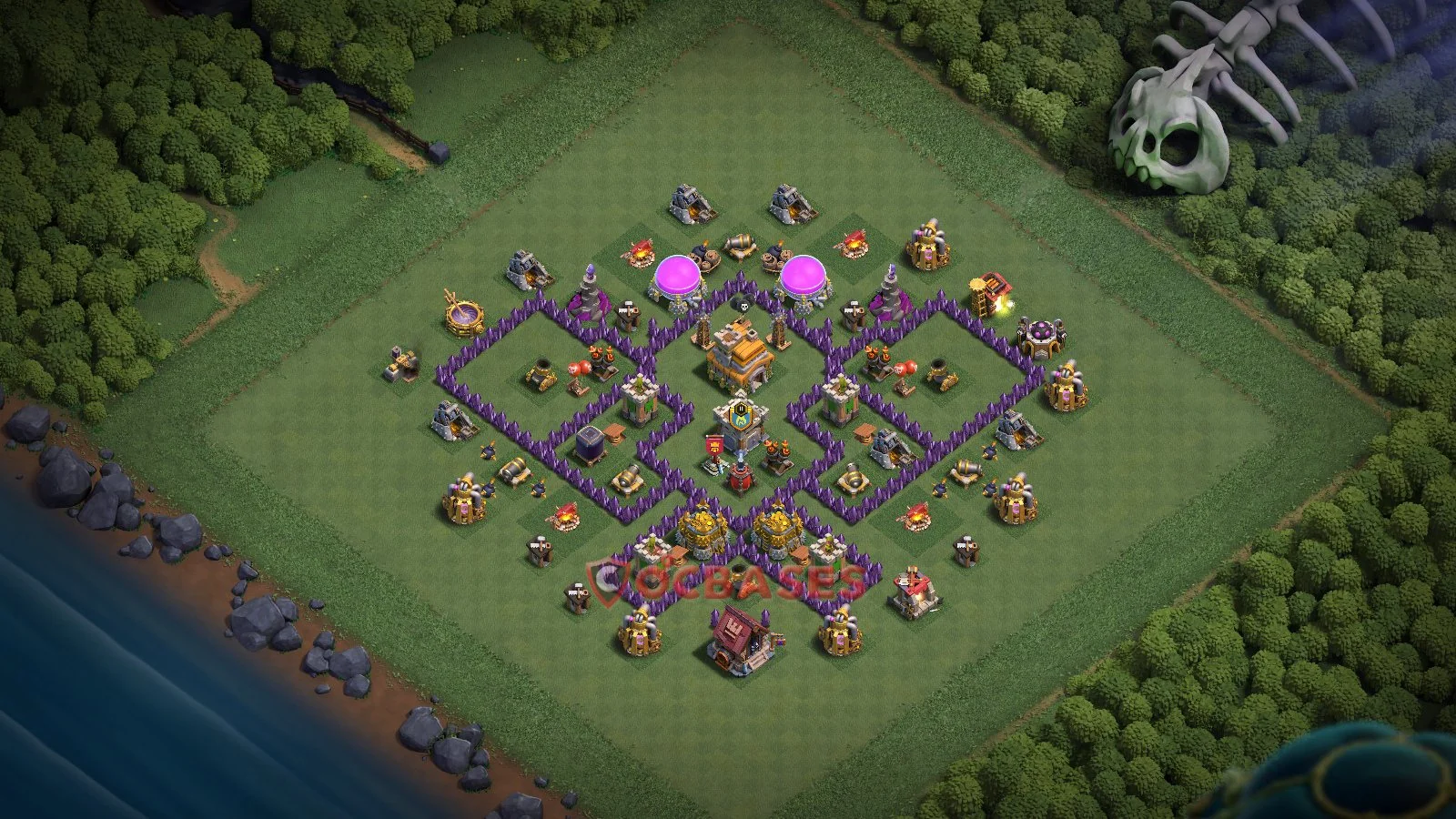 Trophy (Defense) Base TH7 with Link | Clash of Clans Bases | Layouts ID 06kur