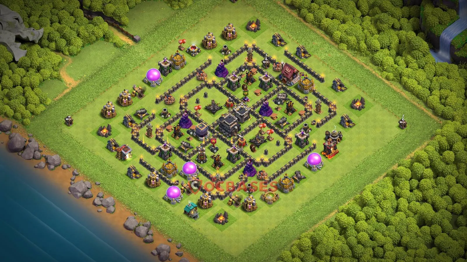 Trophy (Defense) Base TH9 with Link | Clash of Clans Bases | Layouts ID 0tgkn