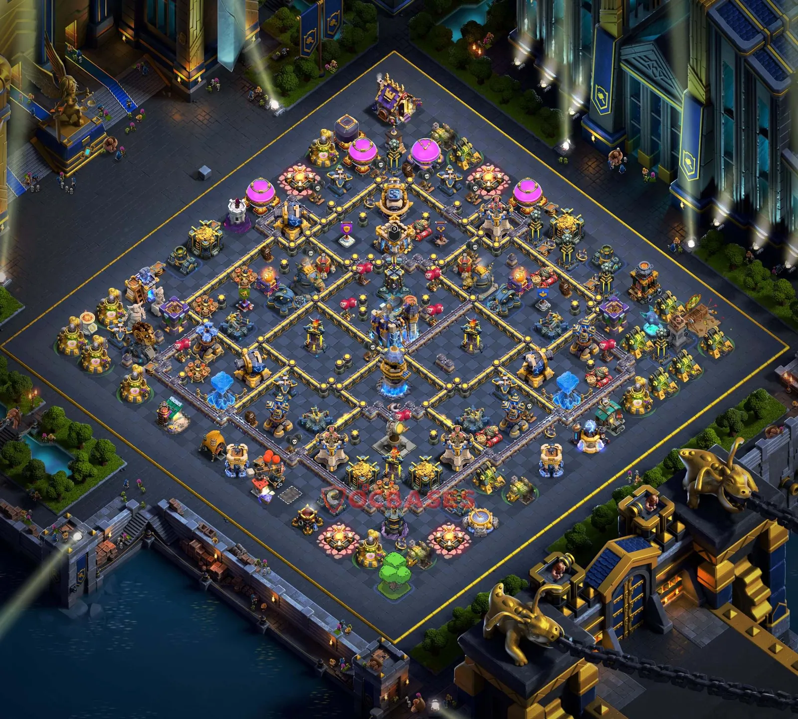 Trophy (Defense) Base TH18 with Link | Clash of Clans Bases | Layouts ID 105p3