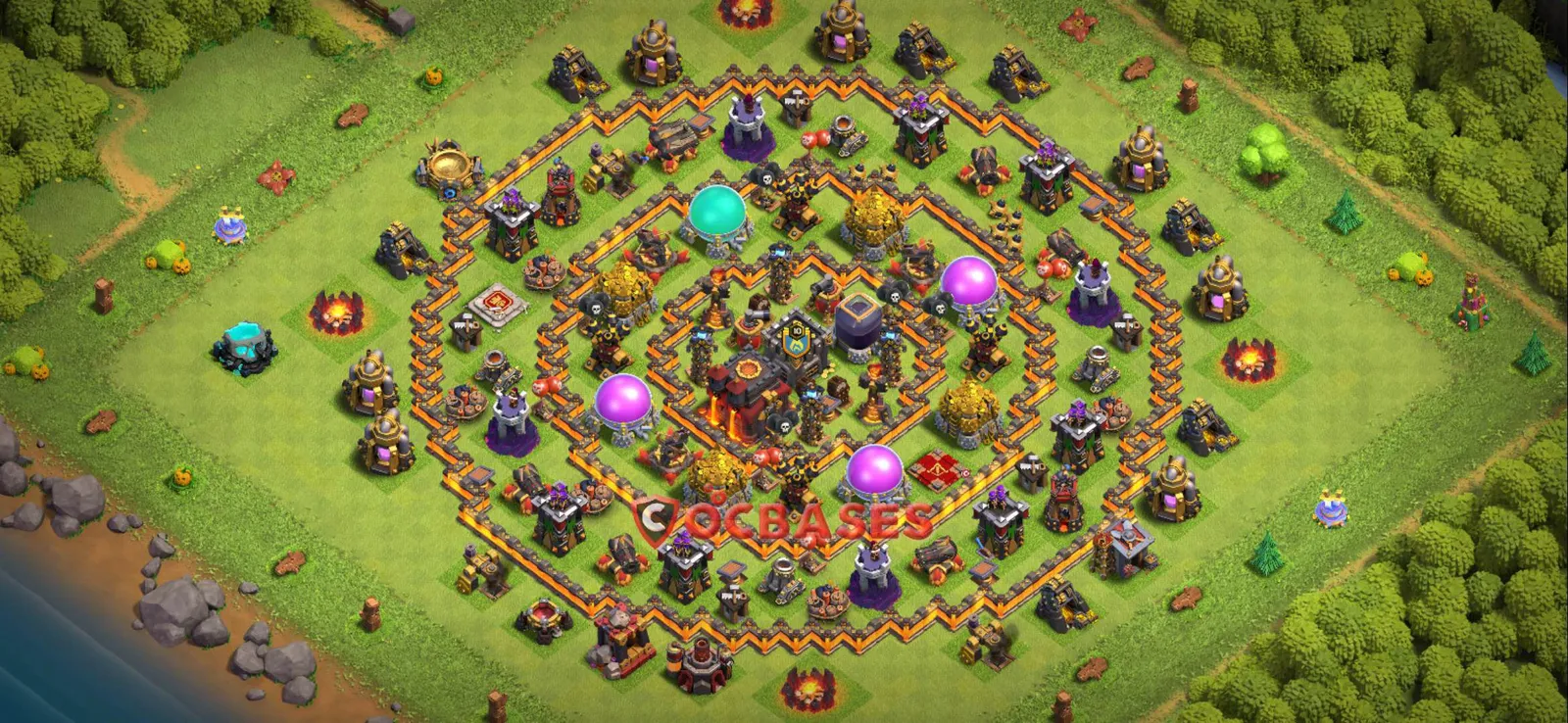 Trophy (Defense) Base TH10 with Link | Clash of Clans Bases | Layouts ID 1crsw