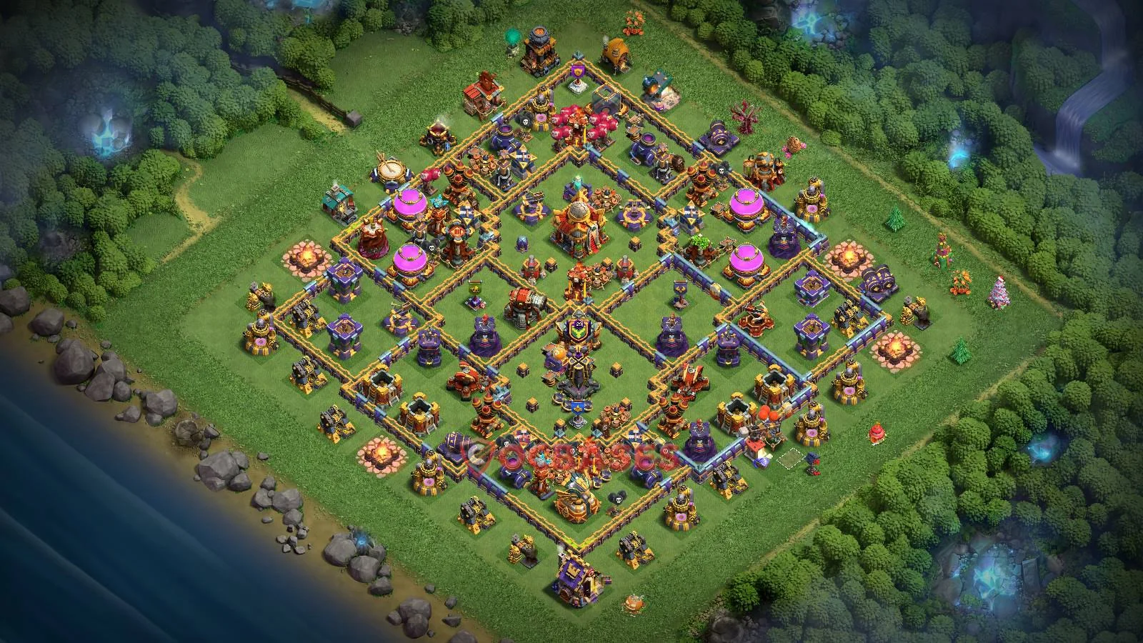 Trophy (Defense) Base TH16 with Link | Clash of Clans Bases | Layouts ID 1extz