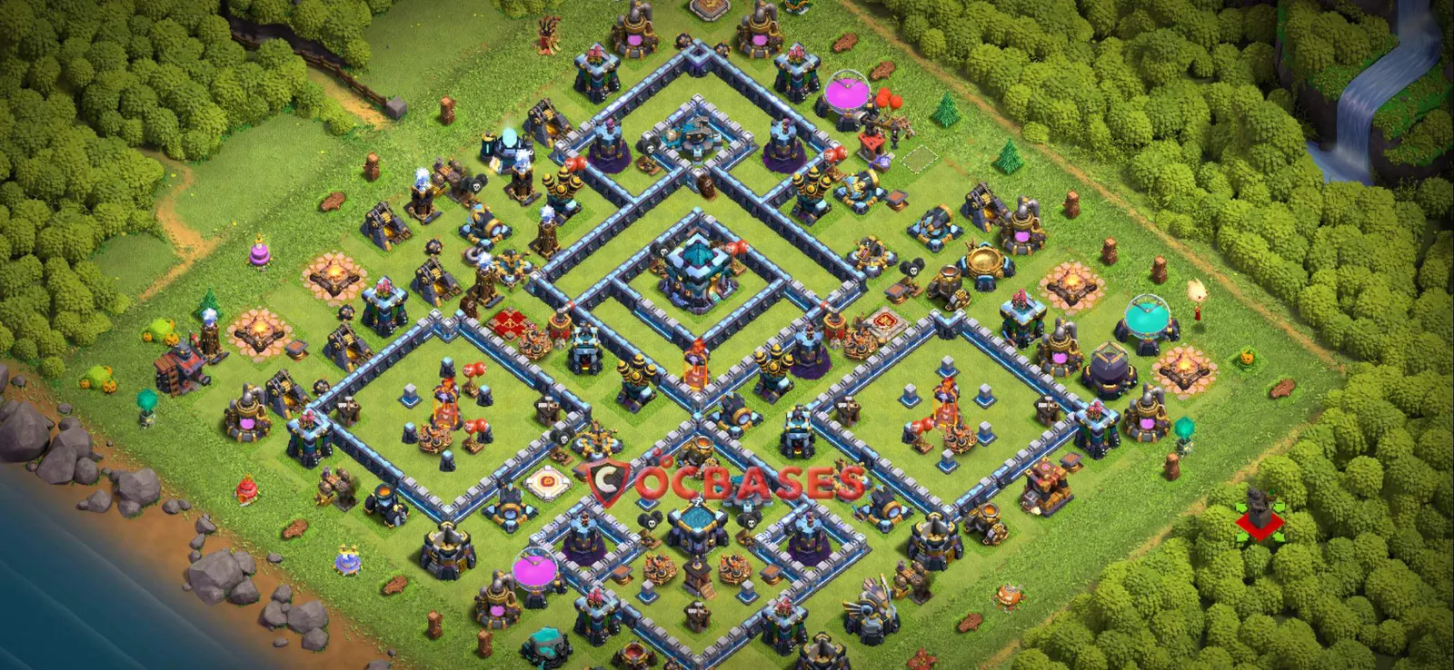 Trophy (Defense) Base TH13 with Link | Clash of Clans Bases | Layouts ID 1p8hf