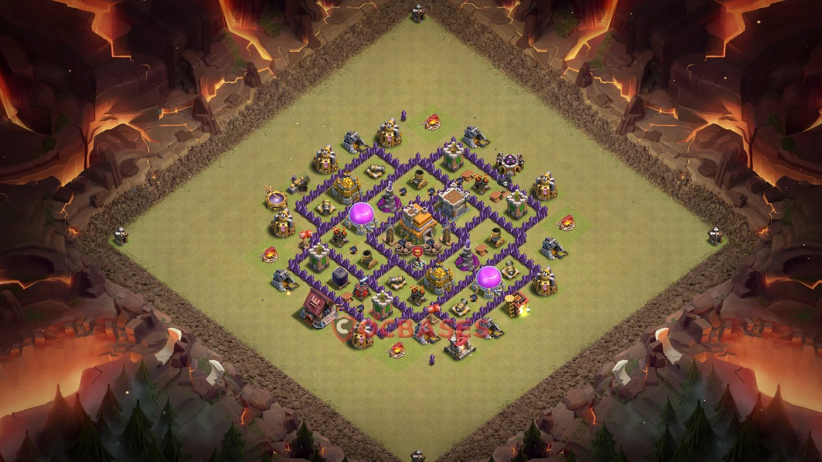 Trophy (Defense) Base TH7 with Link | Clash of Clans Bases | Layouts ID 1ri40