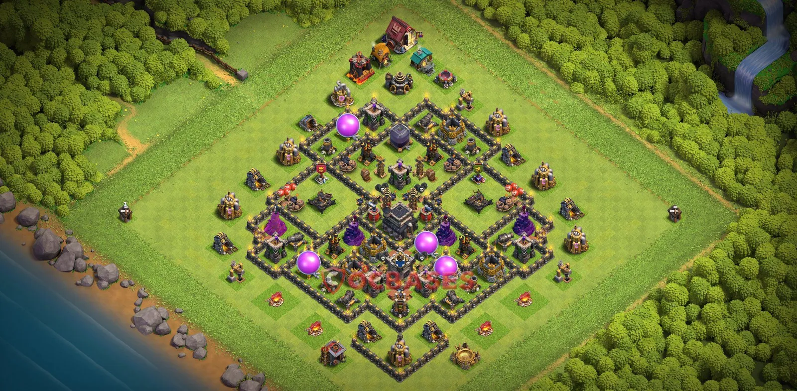 Trophy (Defense) Base TH9 with Link | Clash of Clans Bases | Layouts ID 2rkcw